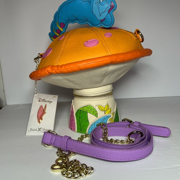 Disney Alice Wonderland Stitch Shoppe Caterpillar LoungeFly Crossbody - Picture 8 of 12